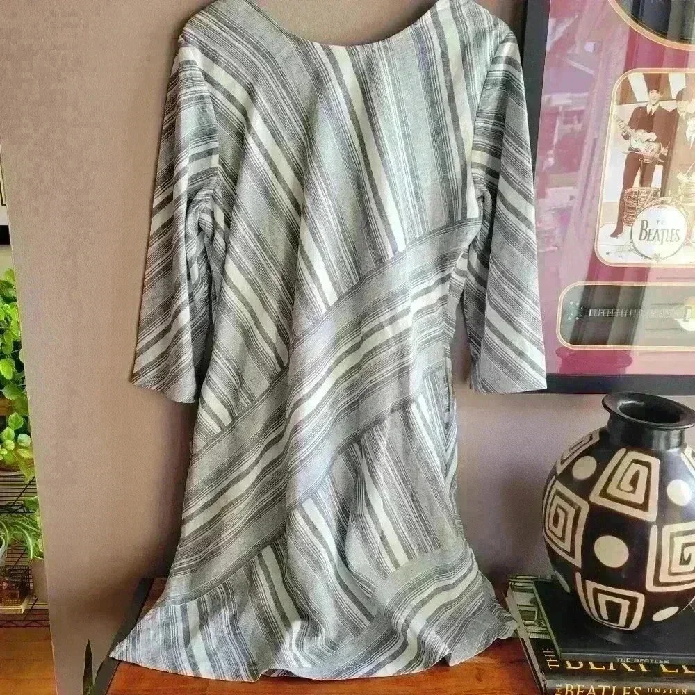SOFT SURROUNDINGS SONYA LINEN WOMEN'S DRESS PLUS SIZE PL NWT POCKETS - Picture 4 of 14